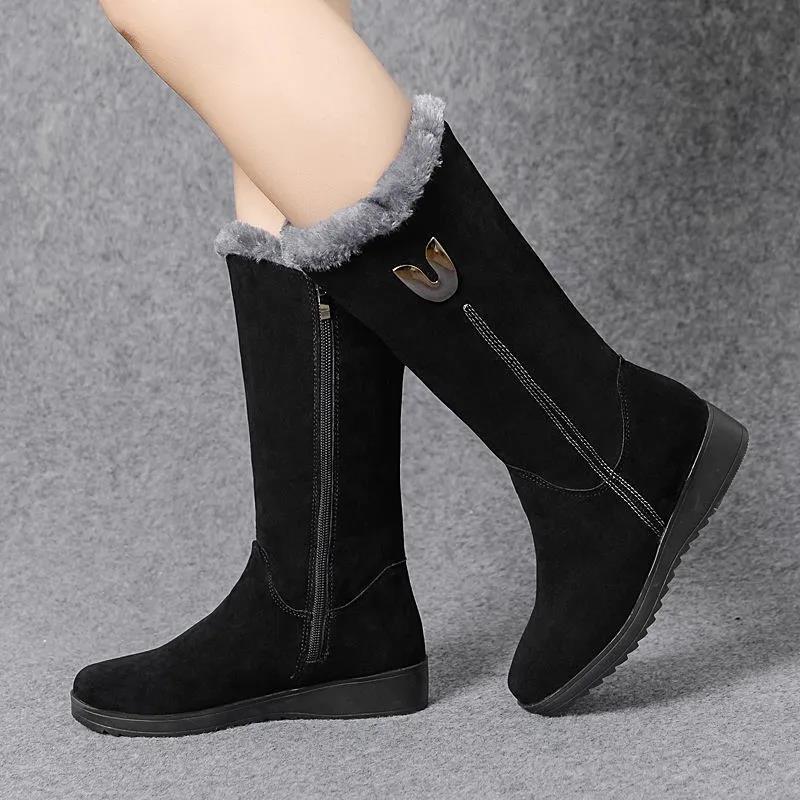 Factory Direct Wholesale Winter Warm Sheepskin Fur Boots Waterproof Women Snow Boots