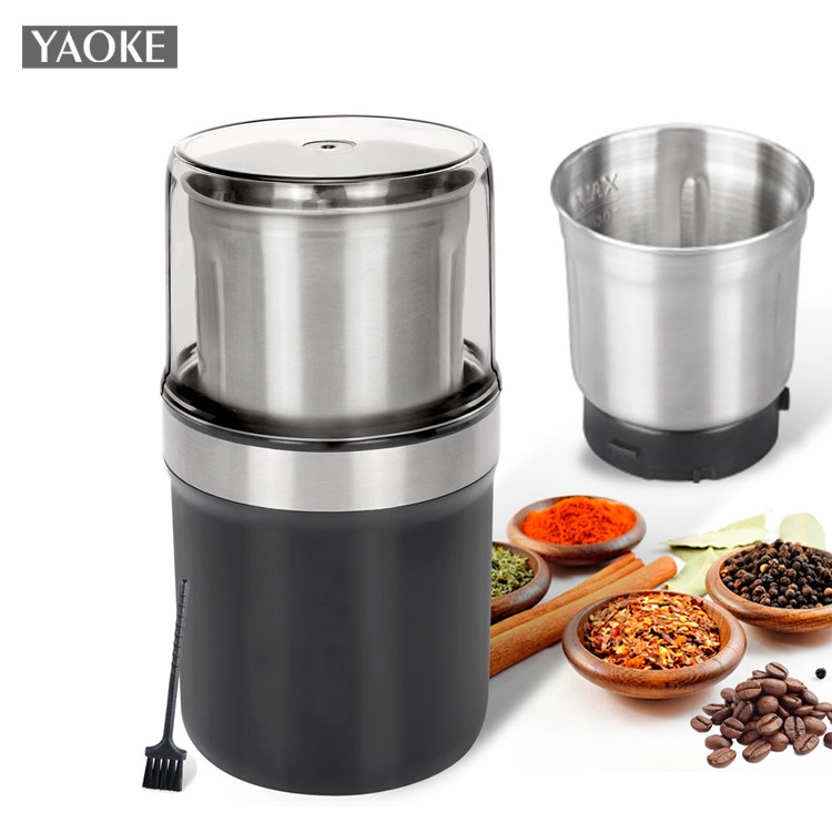 EU/UK Plug Mini Electric Stainless Steel Coffee Spice Grinder Portable Multifunctional Blade Coffee Bean Grinder Machine