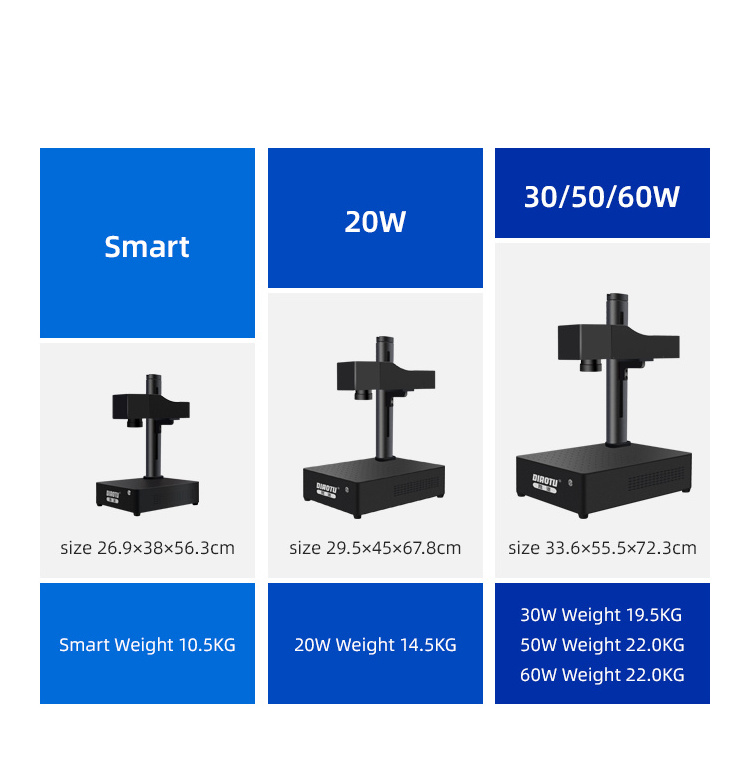 DIAOTU Small Portable 20w 30w 50w Laser Engraving Machine Metal Plastic Fiber Laser Marking Machine for Deep Engraving