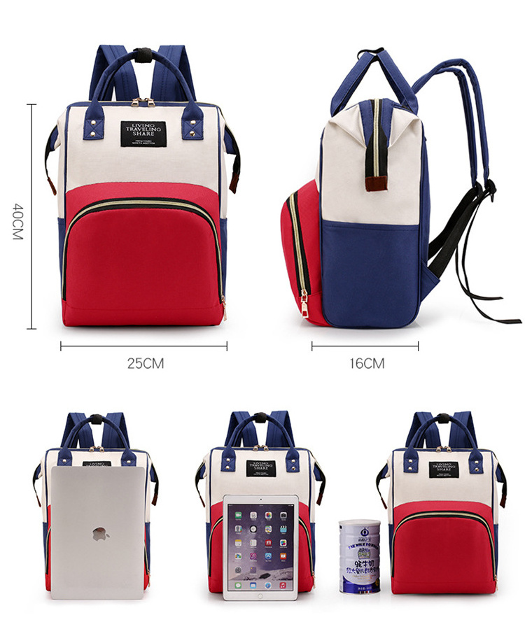 2022 new design custom portable fashion oxford diaper baby bag organizing pouches backpack for mom