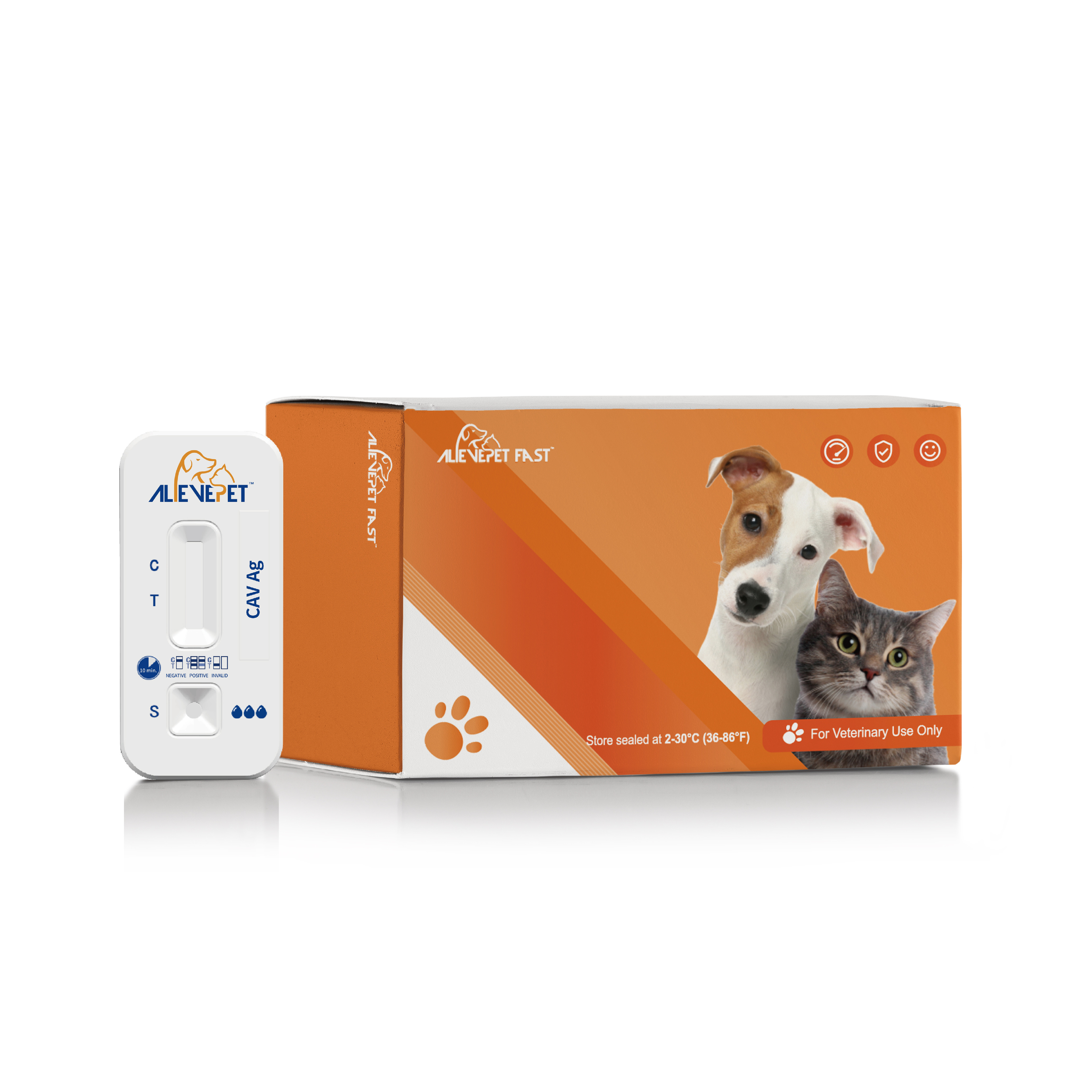 AlievePet Veterinary CAV Test Kit Canine Adenovirus (II) Antigen Test Device for Dog Rapid Test