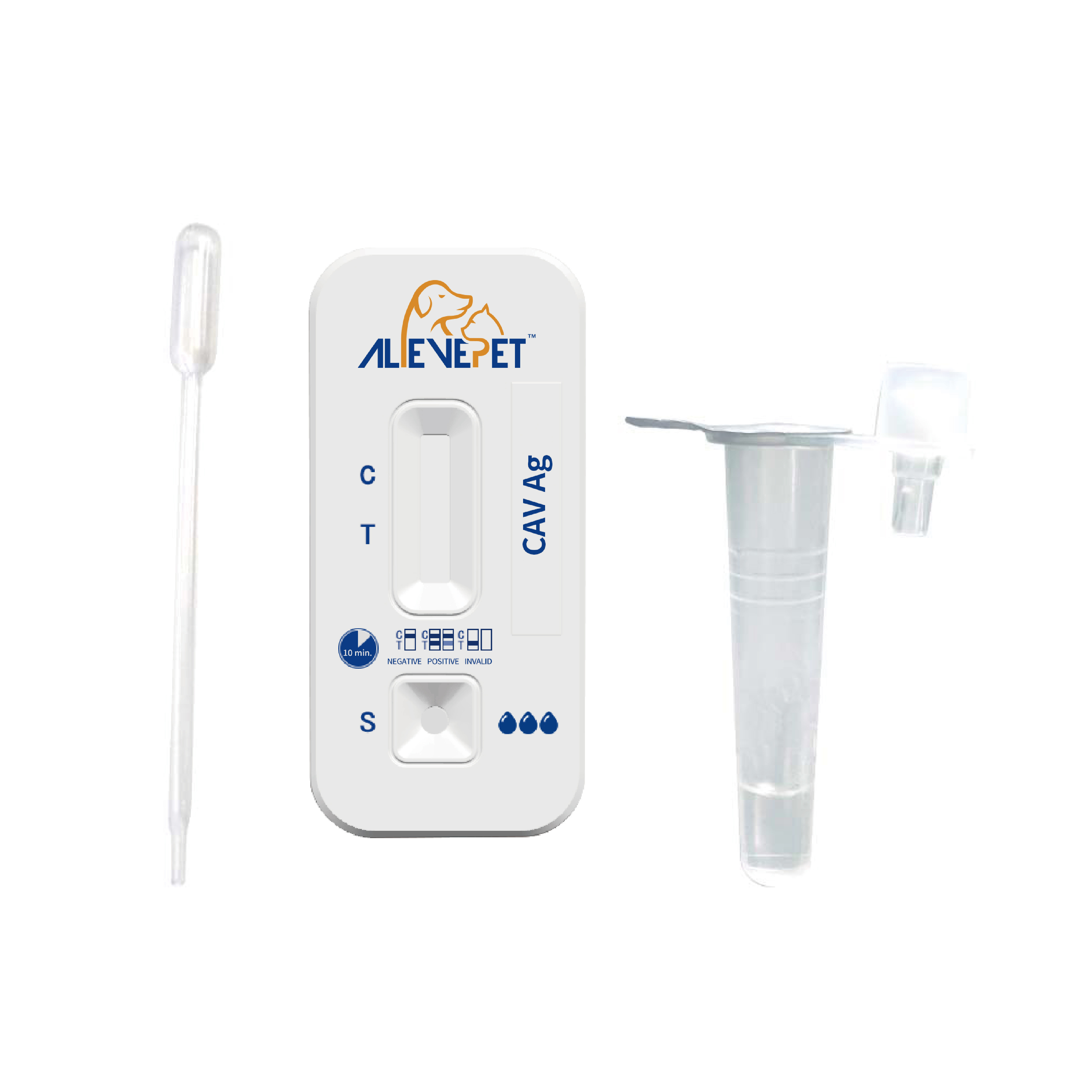 AlievePet Veterinary CAV Test Kit Canine Adenovirus (II) Antigen Test Device for Dog Rapid Test