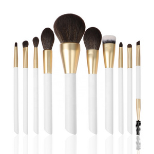 10pcs Make Up Brush Foundation Face Powder Double-ended Wooden Customized White Professional Makeup Brushes