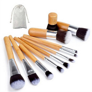 Hot style friendly Bamboo Handle  11 Makeup Brush Brush Sacks Kabuki Brushes New Best Seller