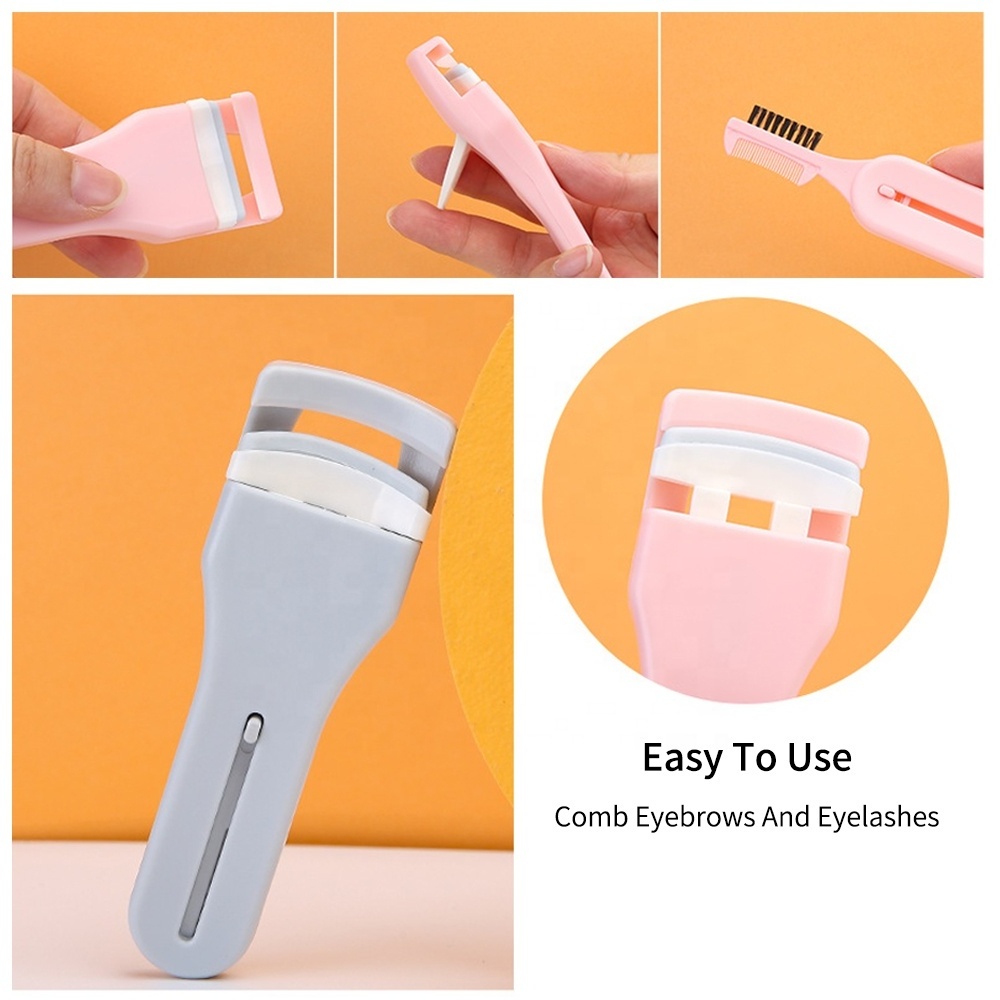 Quick Cheap Eye Lash Small Size Even Lifting Quality Plastic Wholesale Cute Precision Portable Eyelash Curler With Silicone Pad