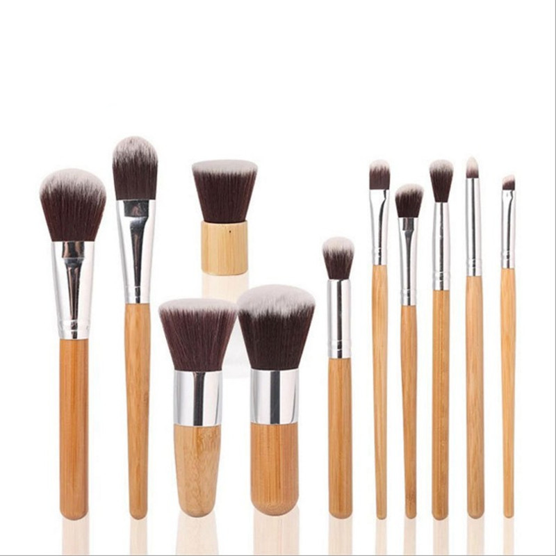 Hot style friendly Bamboo Handle  11 Makeup Brush Brush Sacks Kabuki Brushes New Best Seller