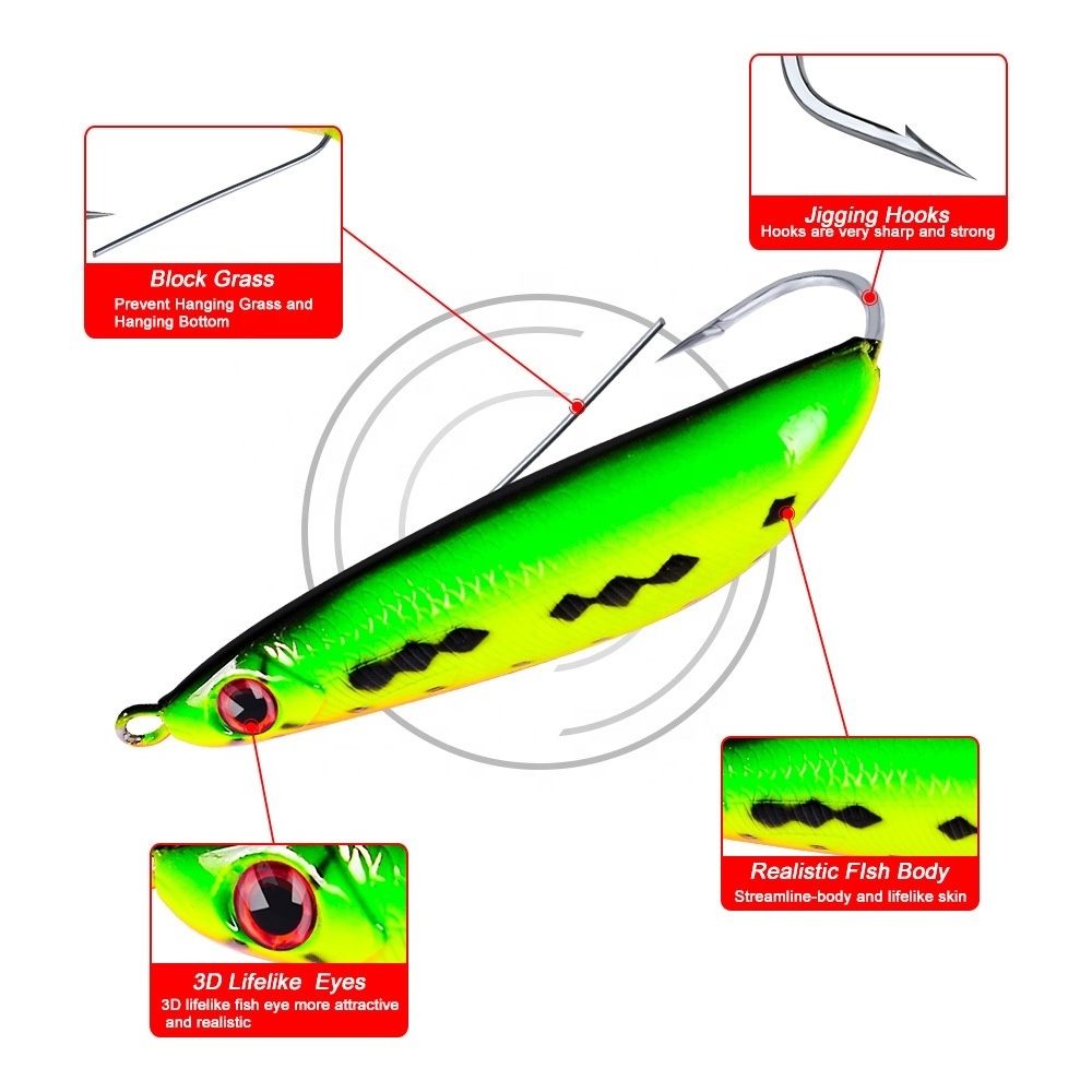 Weedless Minnow Spoon Rattling Hard Baits with BKK Hooks in Saltwater and Freshwater Lures for Bass Trout EEL Walleye Pike Musk