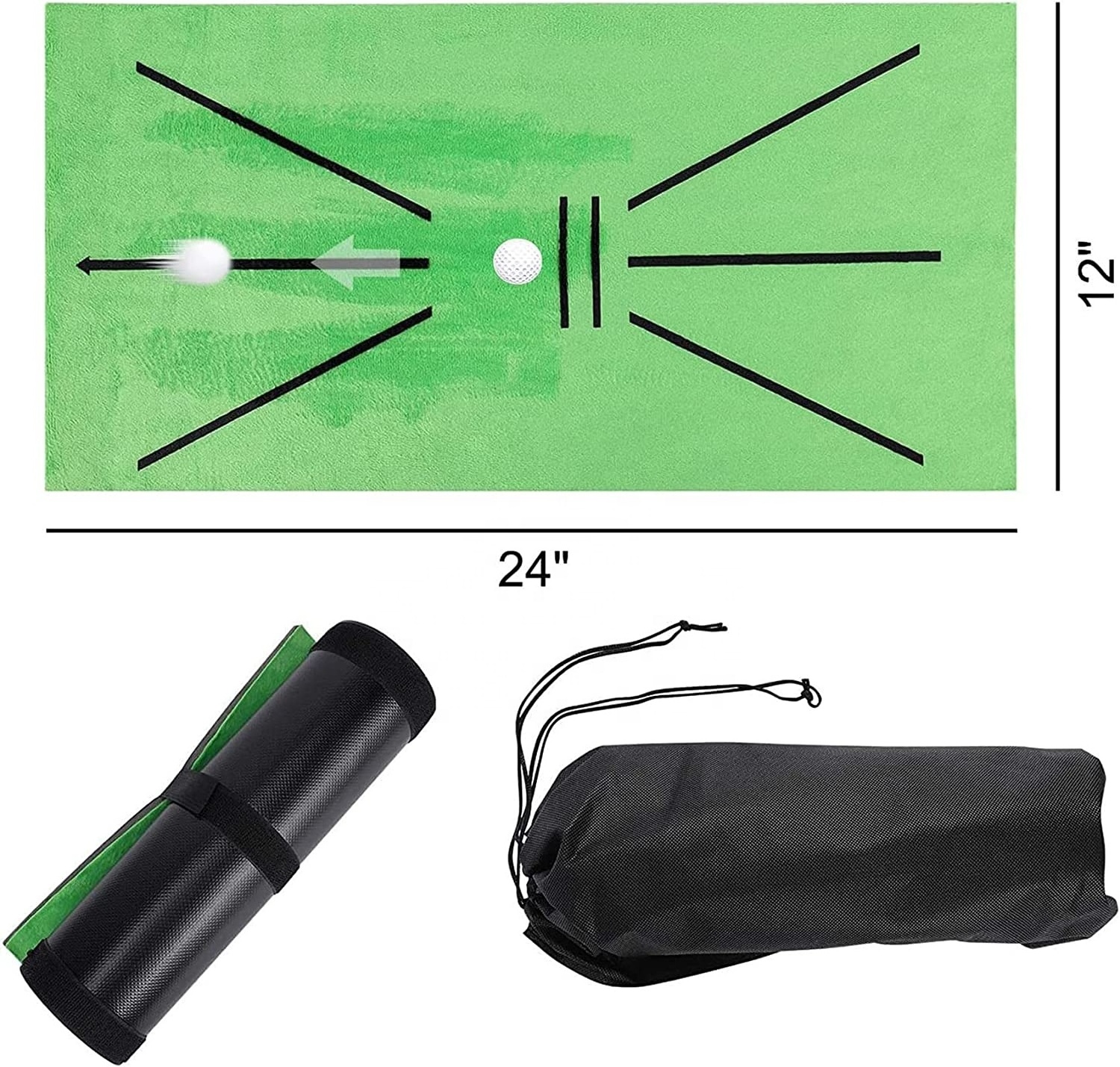 Portable Practice Golf Swing Trace Mat for Swing Detection Batting