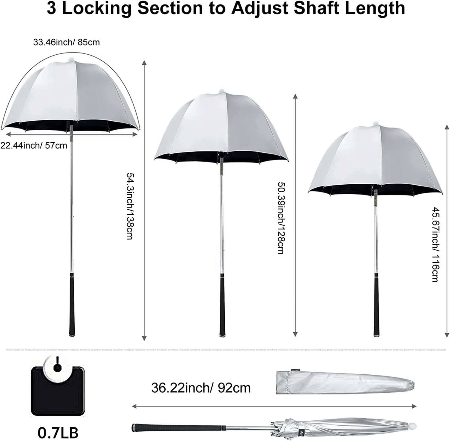 Golf Bag Umbrella for Club Protection Flex Umbrella