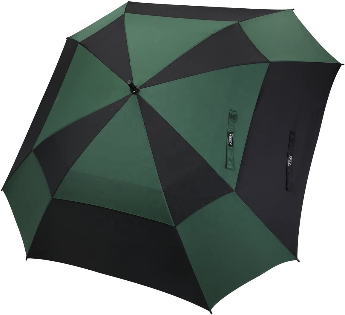 Extra Large Golf Umbrella 62 68 inch Vented Square Umbrella Windproof Auto Open Double Canopy Umbrella