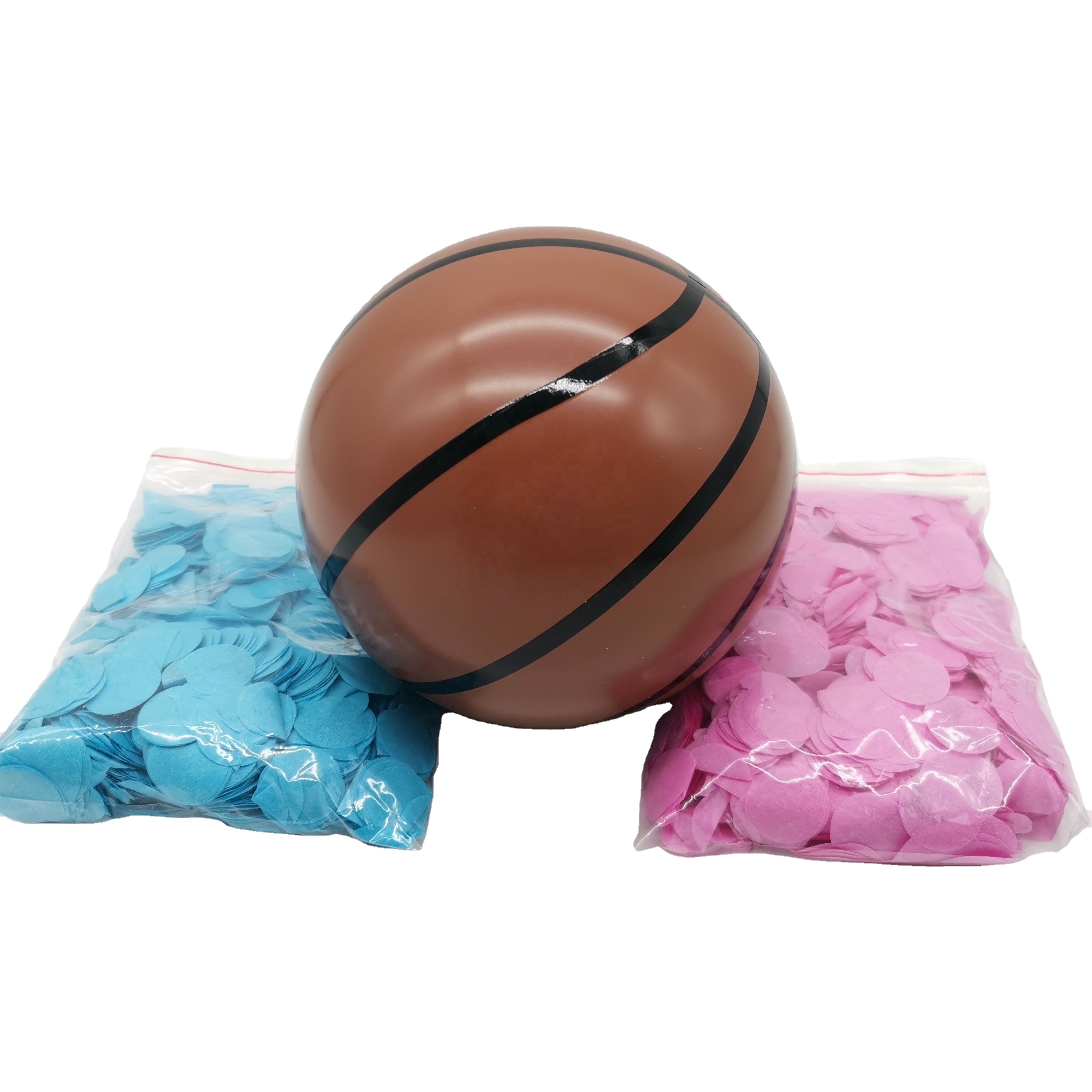 Gender Reveal basketball kit with confetti