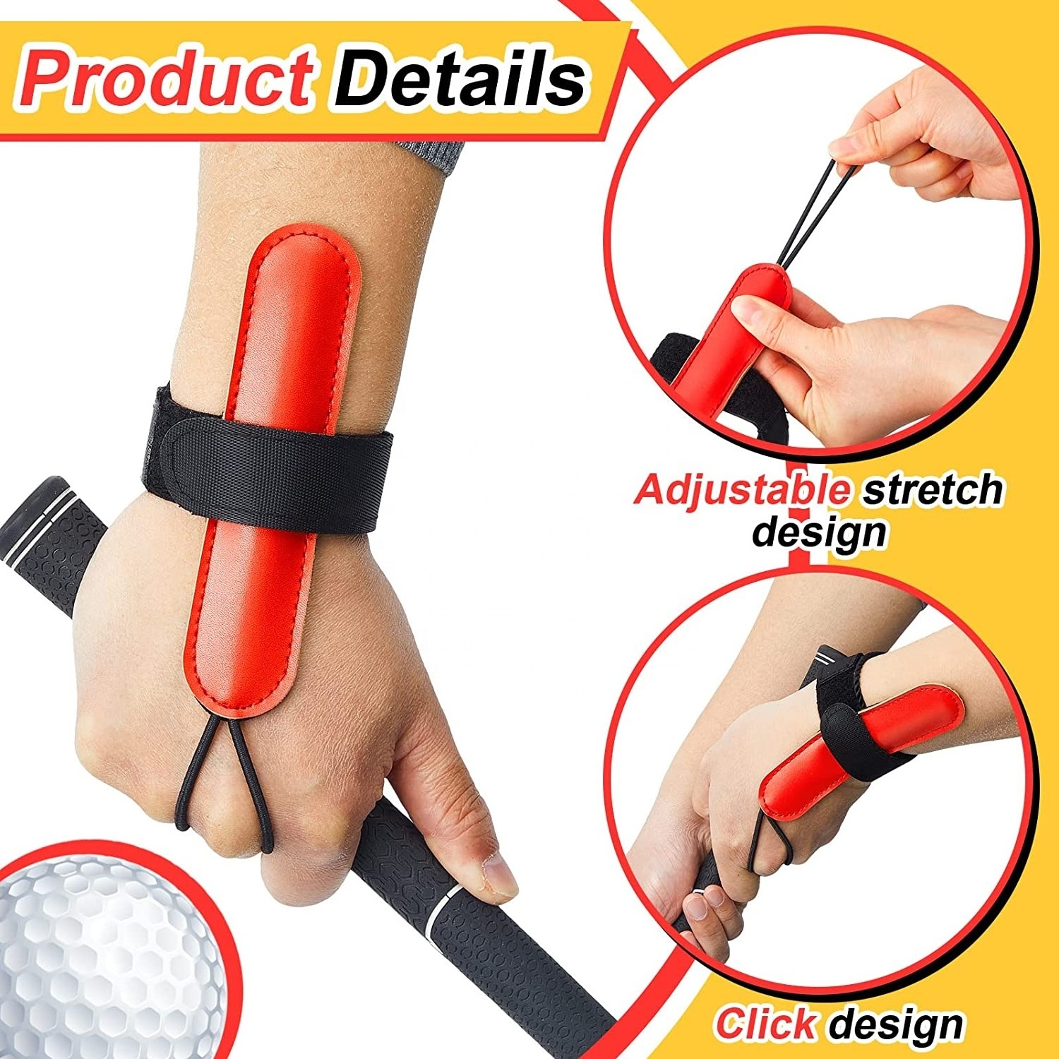 Golf Swing Training Aid Trainer Chipping Wristband Wrist Golf Training Equipment Golf Gadgets Alignment Practice Tool for Club G