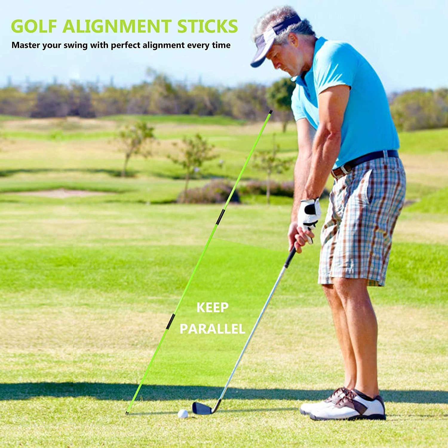 Collapsable Tour Sticks Alignment Rods Full Swing Trainer Posture Corrector