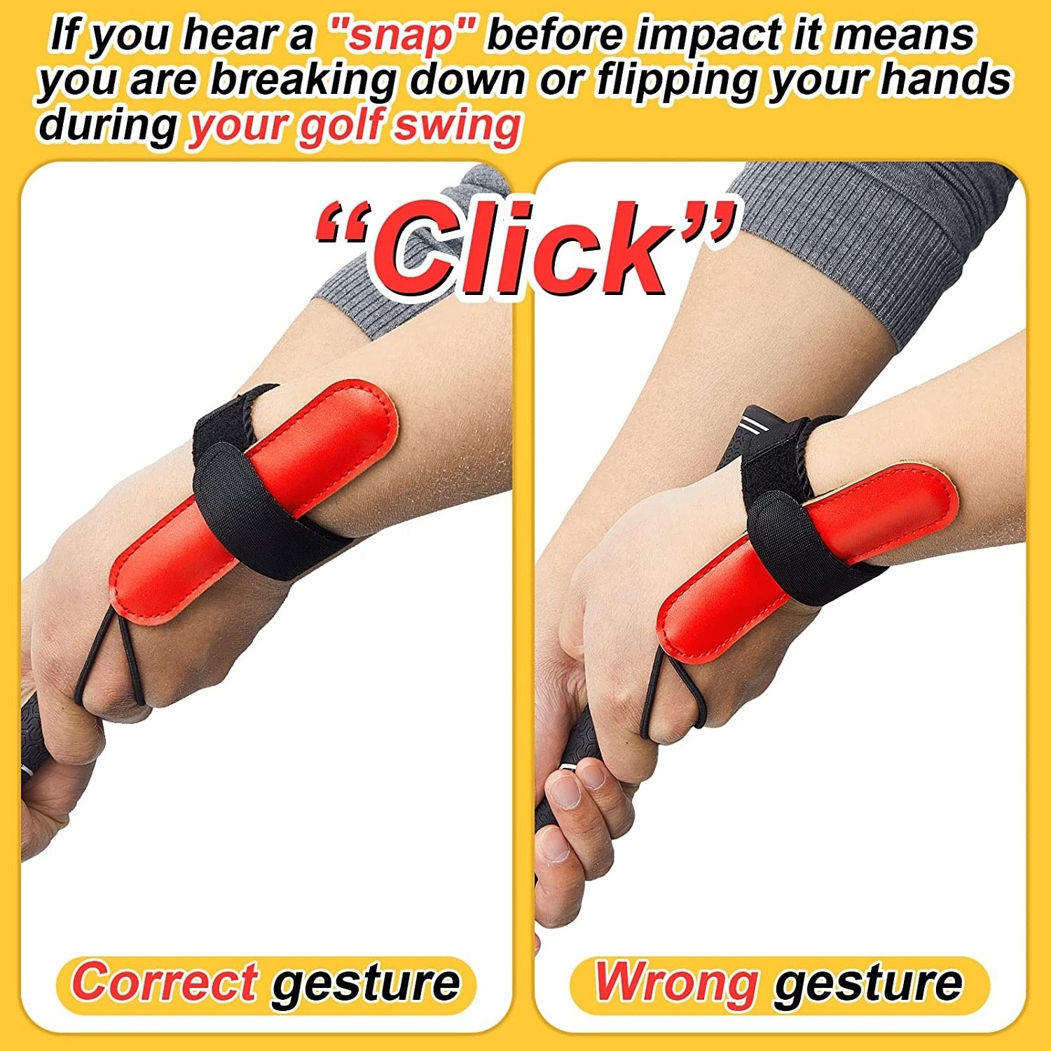 Golf Swing Training Aid Trainer Chipping Wristband Wrist Golf Training Equipment Golf Gadgets Alignment Practice Tool for Club G