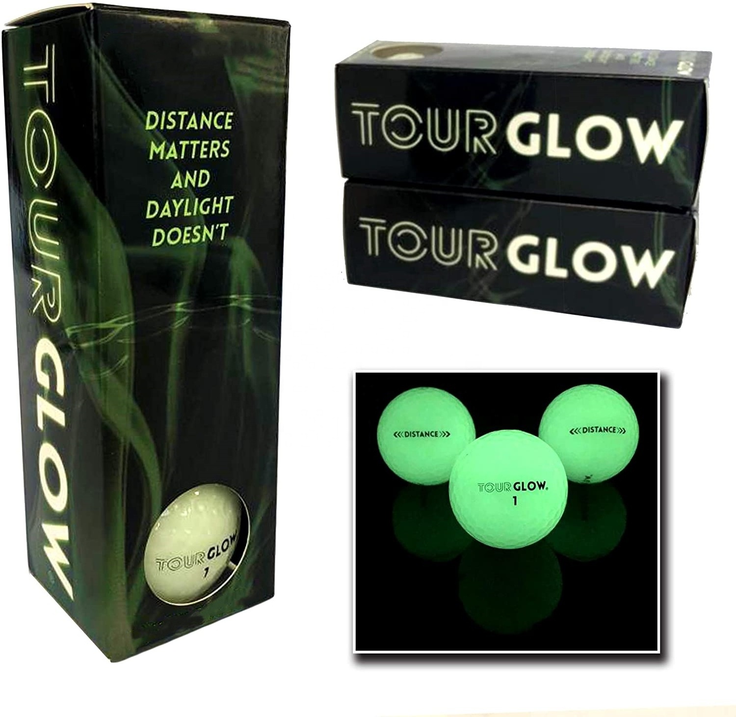 UV Flashlight Rechargeable Fluorescent Training golf Balls glow in the dark Luminous Golf Balls