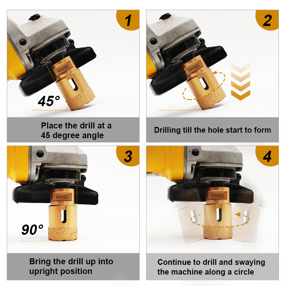 SHDIATOOL Vacuum brazed 60mm diamond core drill bit crown drill hole saw marble core bit for granite ceramic tile porcelain