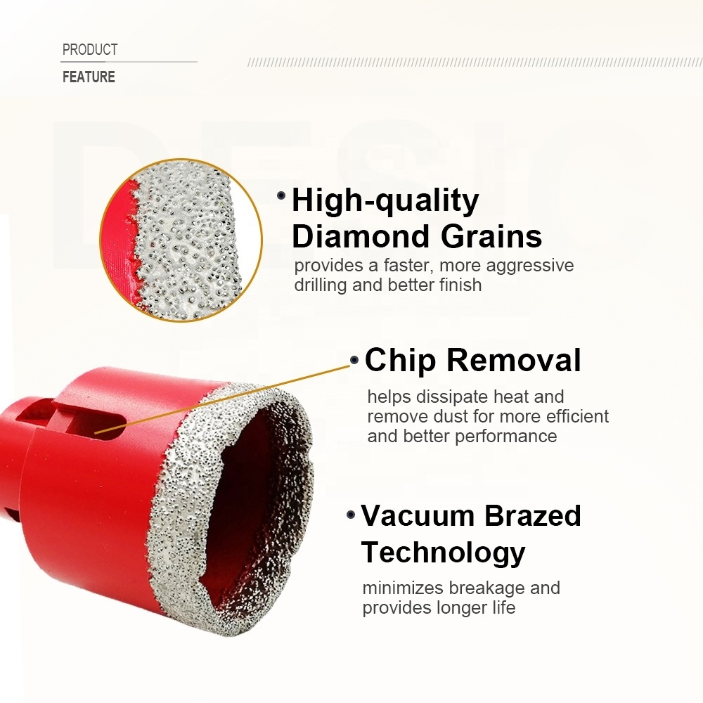 SHDIATOOL 6-125mm Diamond Core Drill Bit M14 Thread Vacuum Brazed Hole Saw Cutter For Tile Marble Ceramic