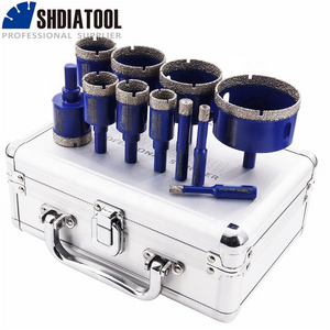 1Set/11PCS 6-65mm Triangle Shank Diamond Marble Ceramic Tile Crown Hole Saw Cutter Core Drill Bits Set For Porcelain Tile Marble