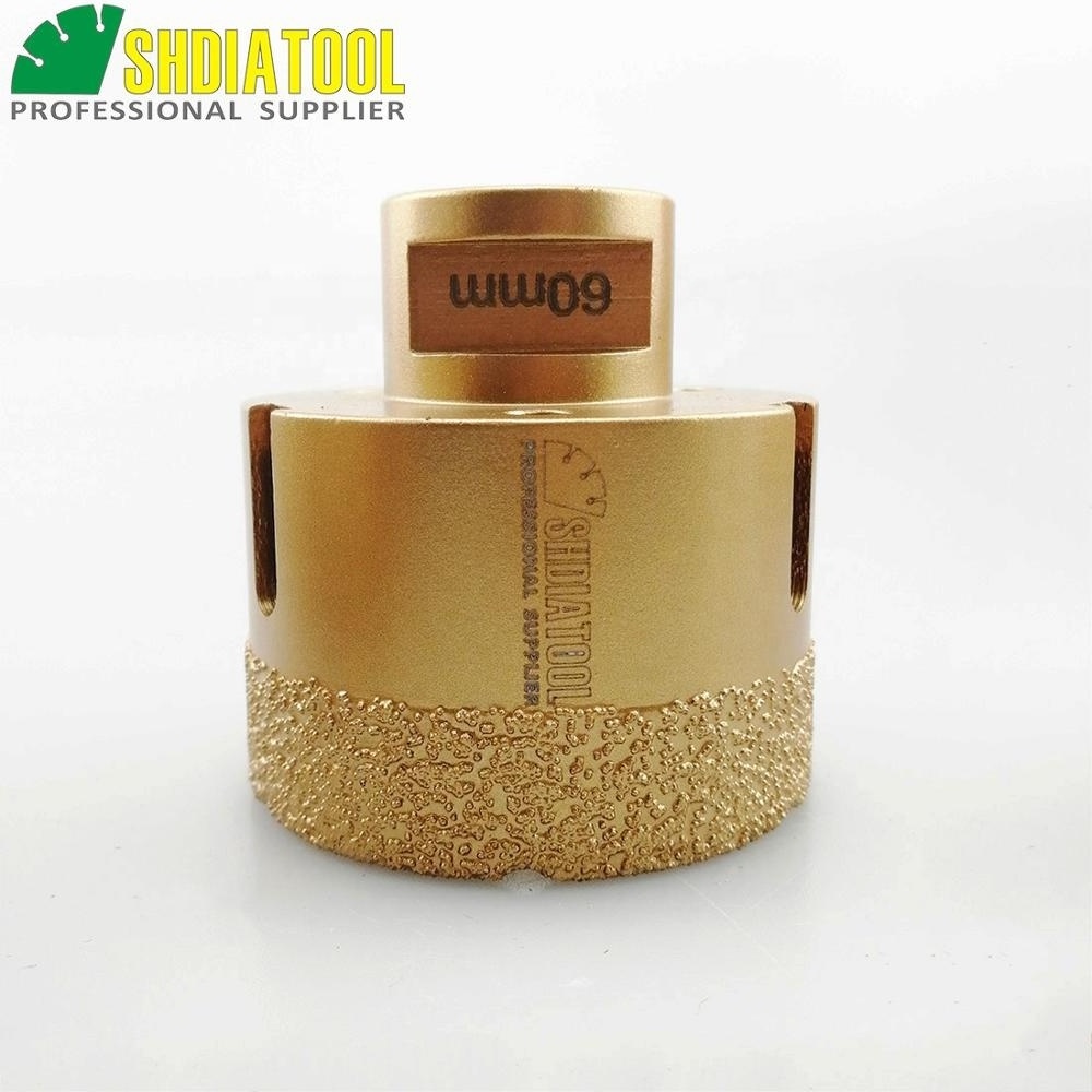 SHDIATOOL Vacuum brazed 60mm diamond core drill bit crown drill hole saw marble core bit for granite ceramic tile porcelain