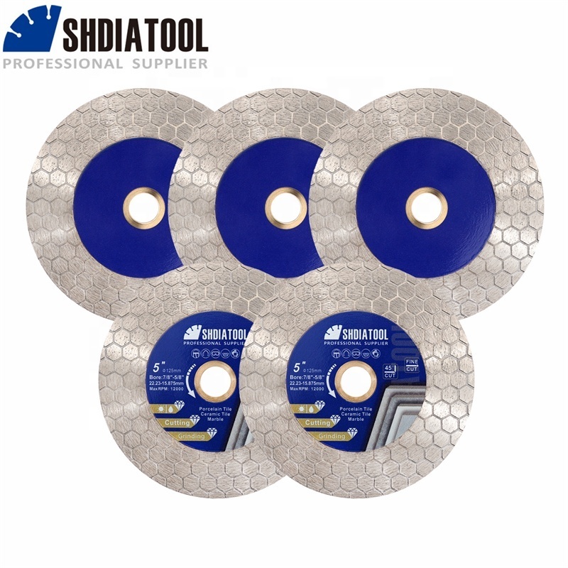 SHDIATOOL Diamond Hexagonal Double Sided Saw Blade Cutting Disc Cutting Wheel Grinding Disc for Ceramic Tile Marble Granite