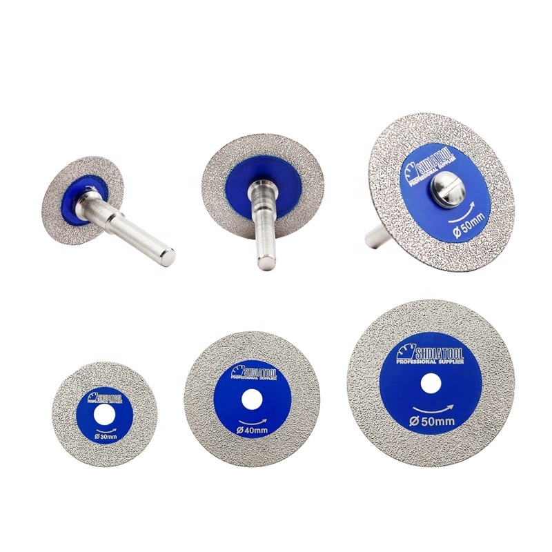 Dia 30/40/50mm Ultra Thin Circular Vacuum Brazed Diamond Glass Saw Blade Cutting Disc Cutting Disk With 6mm shank for Tile Jade