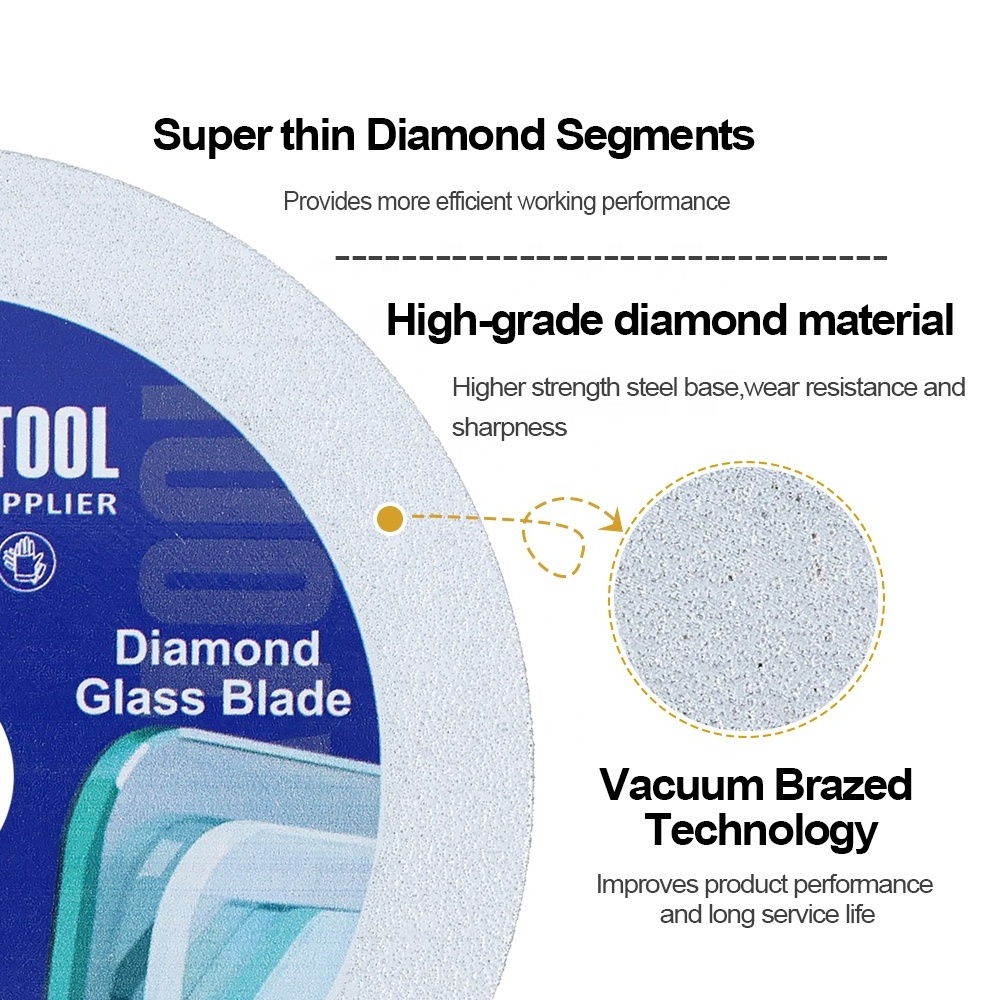 SHDIATOOL Dia 75/100/115/125mm Ultra-thin Vacuum Brazed Diamond Circular Saw Blade Glass Cutting Disc Cutting Disk