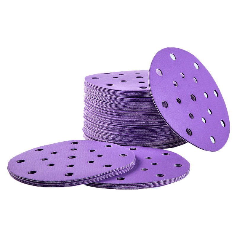 Customized high quality purple ceramic sanding discs polishing sandpaper for drill attachment