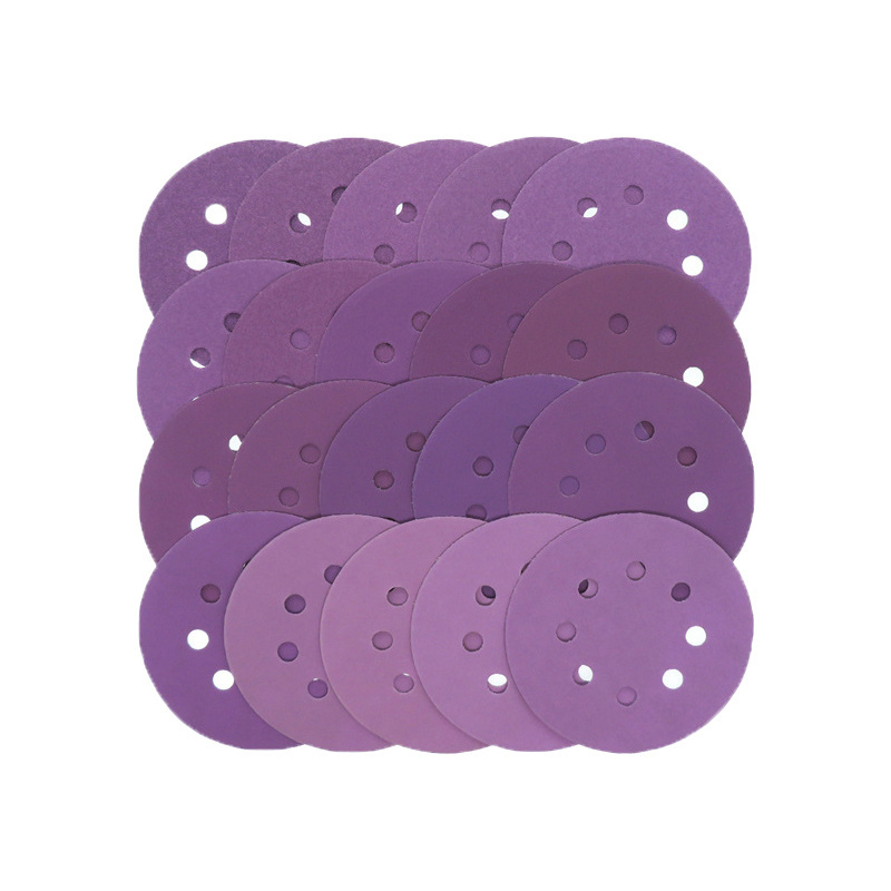 Customized high quality purple ceramic sanding discs polishing sandpaper for drill attachment