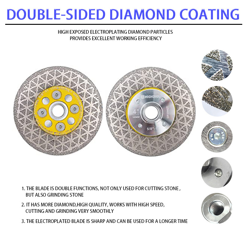 Electroplated Double-Sided Diamond Saw Blade Cutting Wheel Grinding Disc Glass Cutting Disc Diamond Marble Saw Blade