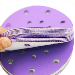 Customized high quality purple ceramic sanding discs polishing sandpaper for drill attachment