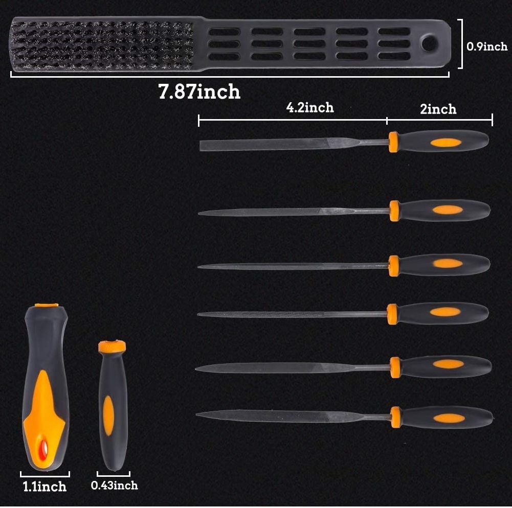 Hot sale 17pcs abrasive tool electroplated coated steel hand file wholesale set