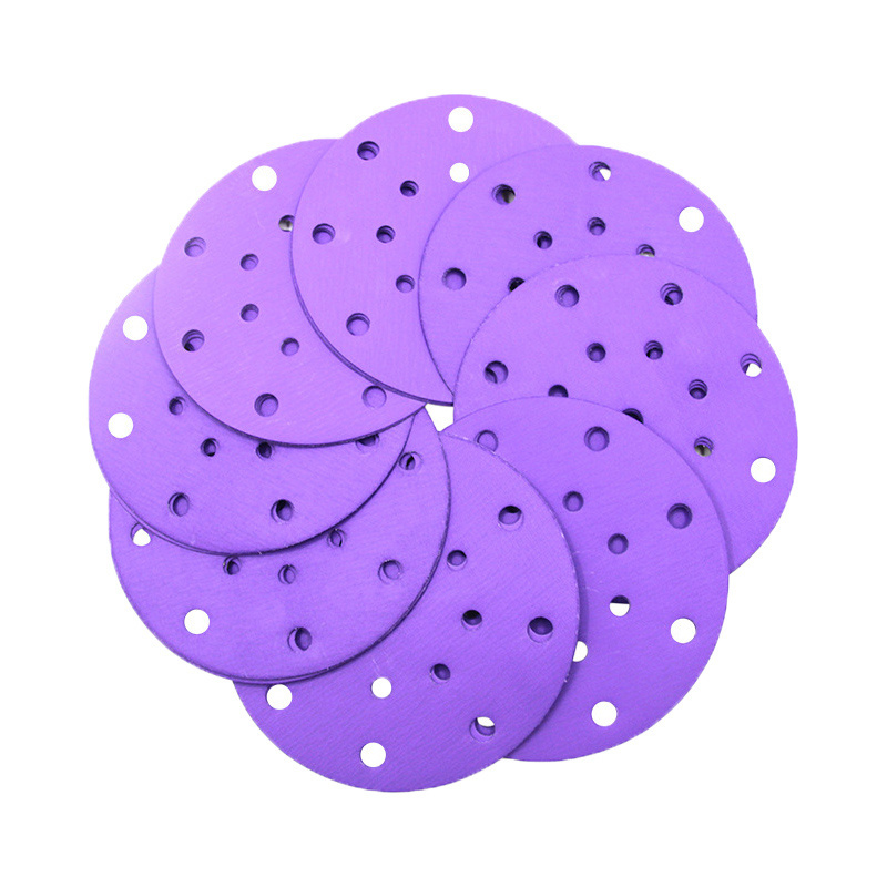 Customized high quality purple ceramic sanding discs polishing sandpaper for drill attachment