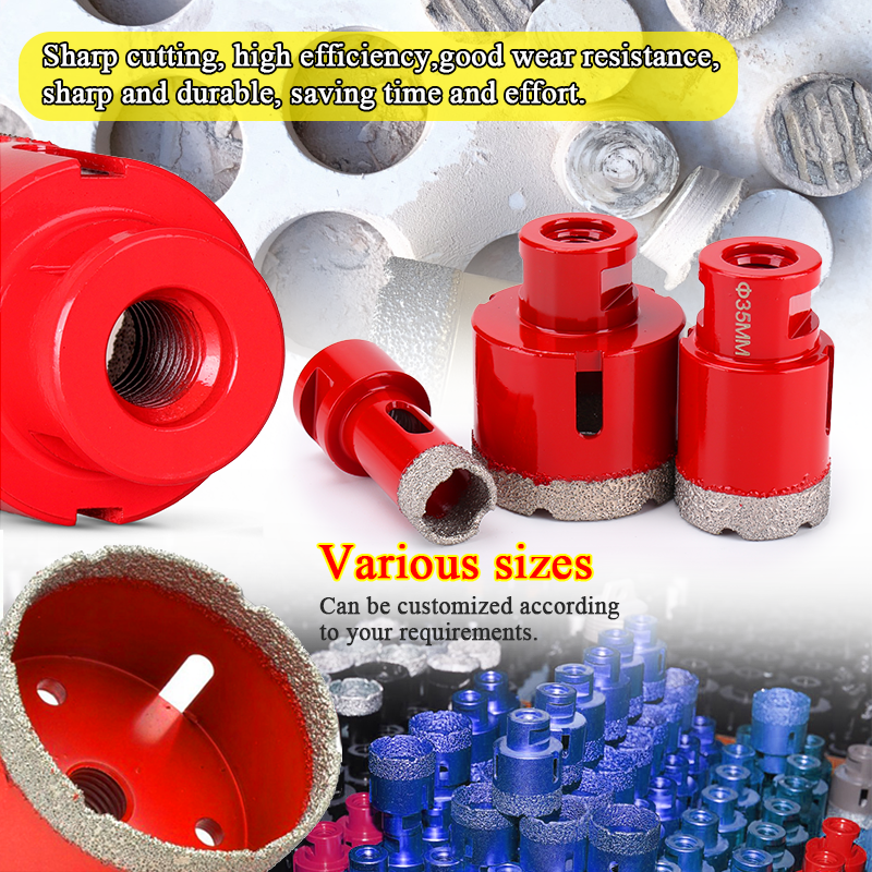 Diamond Hole saw M14 Connection porcelain tile Drill Bits OD6-180mm Vacuum Brazed Diamond Drilling Core Bits