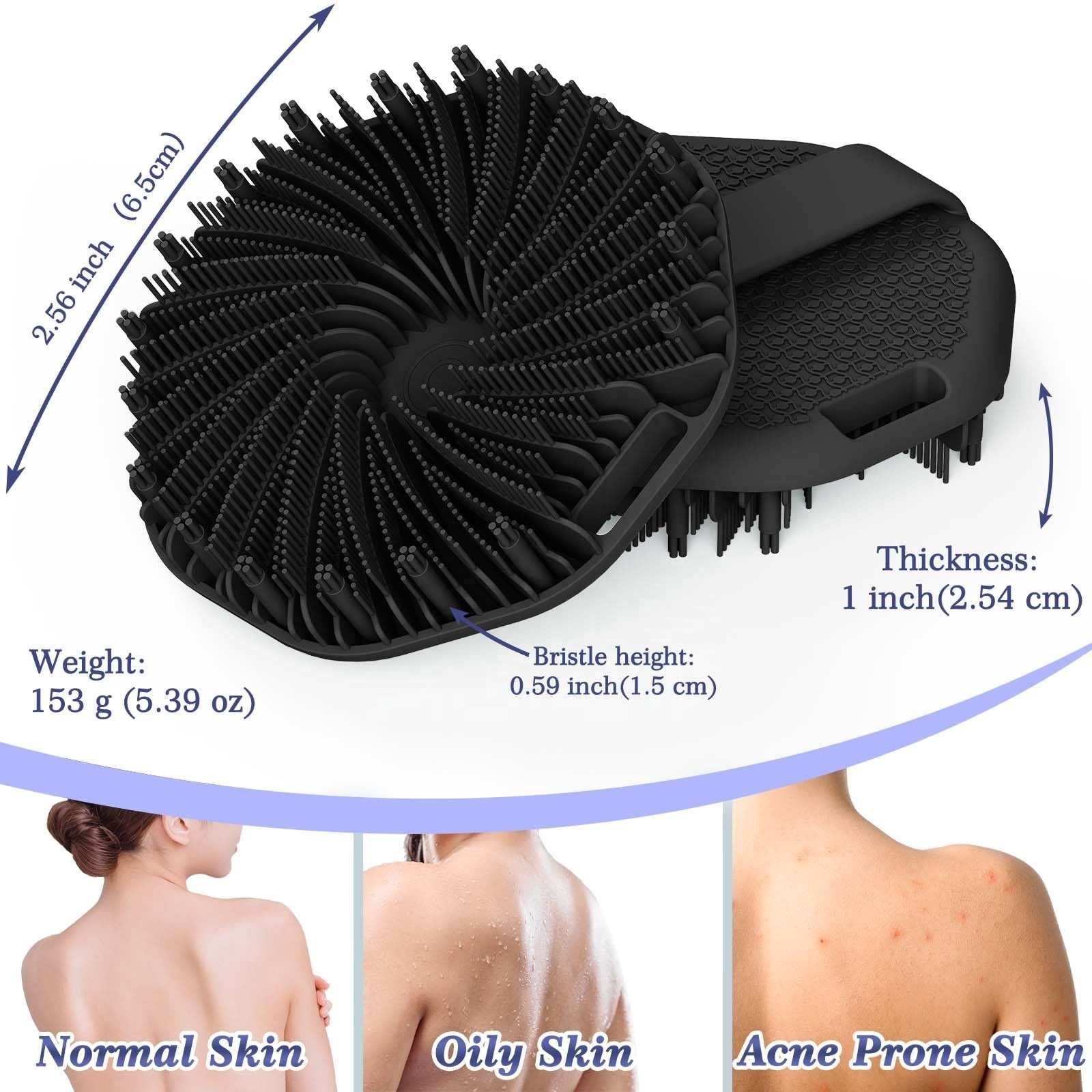 Wholesale Silicone Body Scrubber Loofah Soft Exfoliating Body Bath Shower Scrubber Loofah Brush