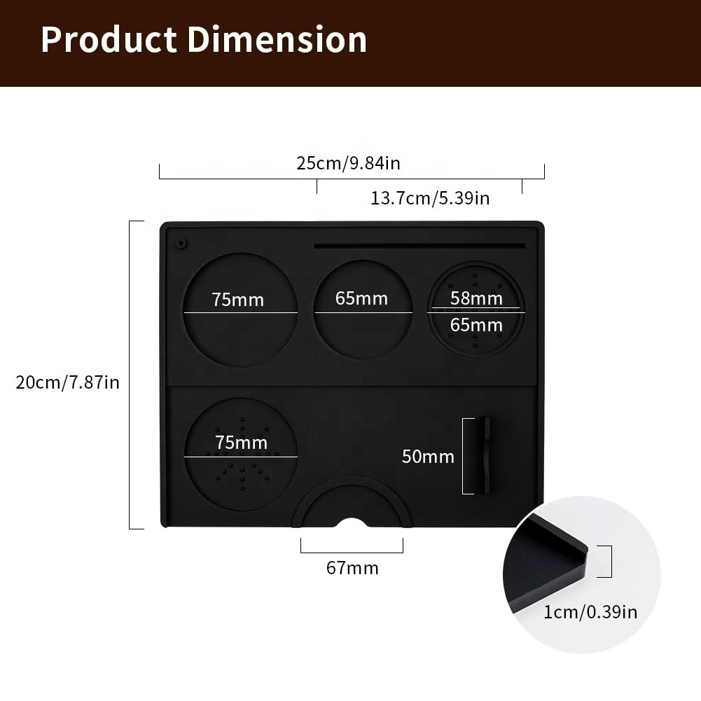 Food Grade Safe Silicone Espresso Tamping Mat Coffee Tamping Station Food Grade Silicone Coffee Tamper Mat Espresso Accessory