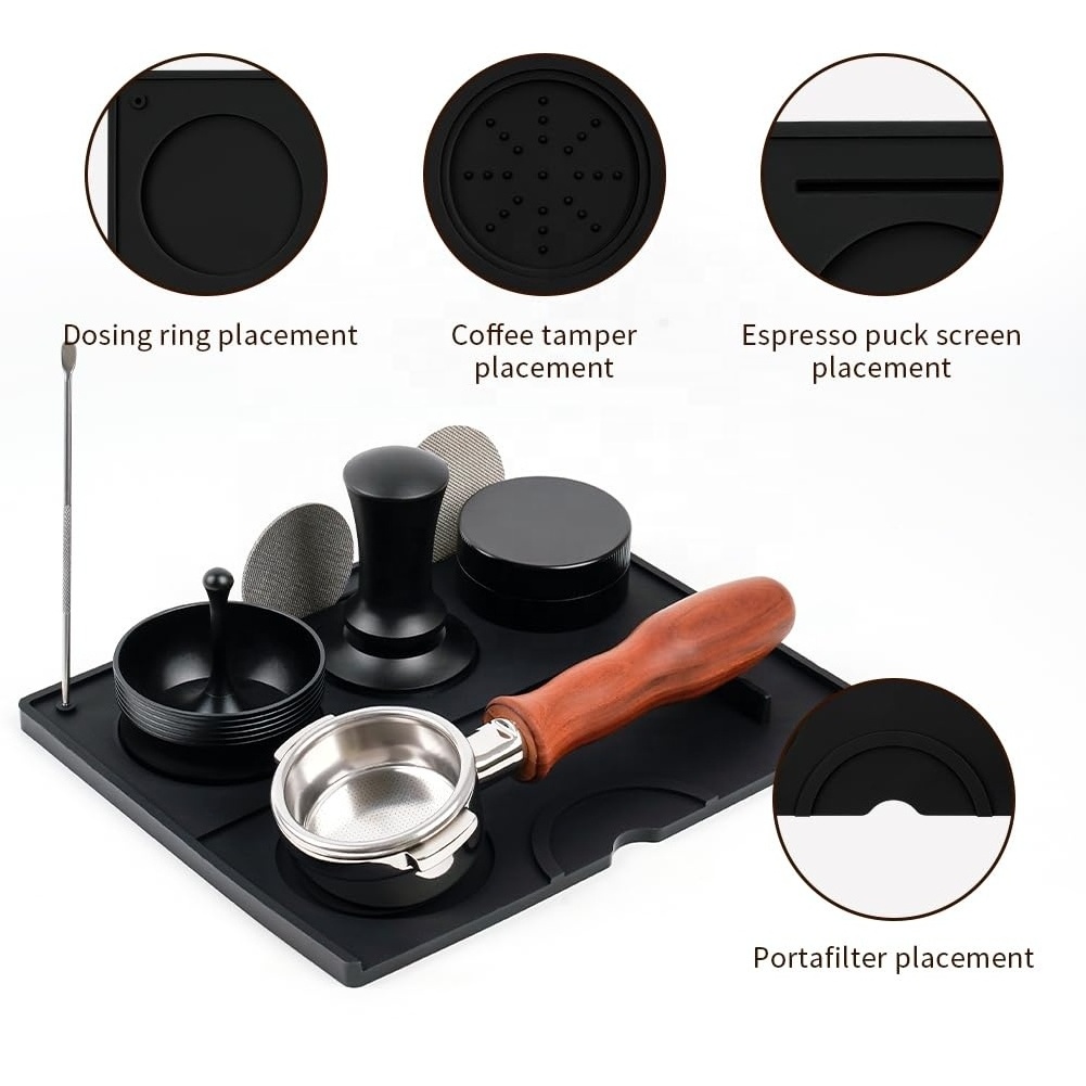 Food Grade Safe Silicone Espresso Tamping Mat Coffee Tamping Station Food Grade Silicone Coffee Tamper Mat Espresso Accessory