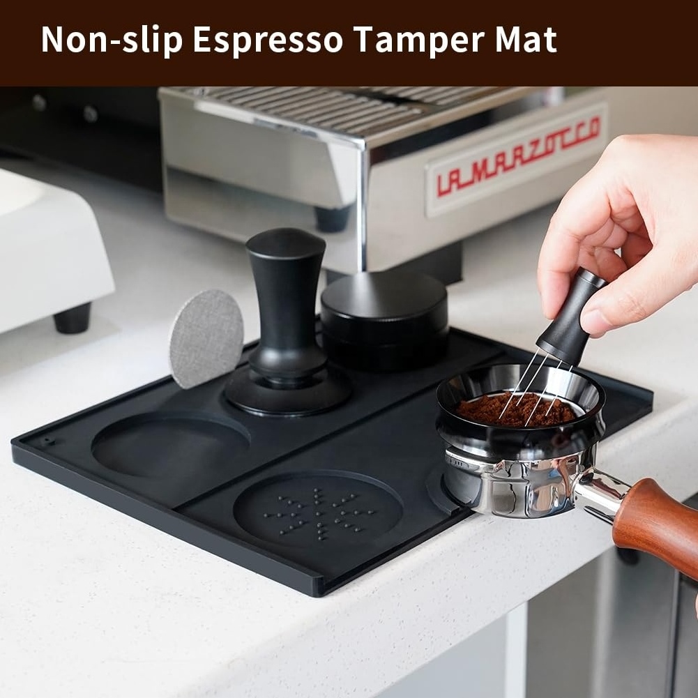 Food Grade Safe Silicone Espresso Tamping Mat Coffee Tamping Station Food Grade Silicone Coffee Tamper Mat Espresso Accessory