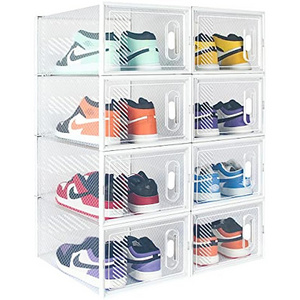 Transparent Storage boxes bin Plastic shoe Magnets Organizers Stackable Rack Containers Drawers for women and men