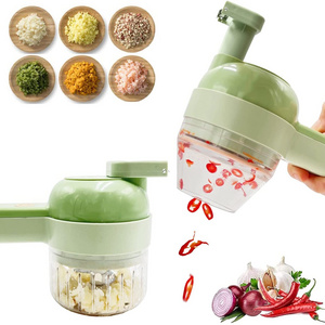 Portable 4 in 1 Handheld food garlic Cutter cortadora de verduras electric Electric Vegetable Slicer Kitchen Chopper with brush