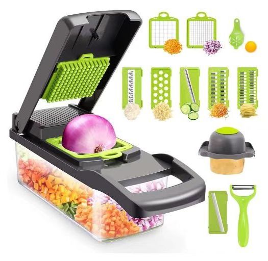 17 in 1 multifunctional hand held press vegetable cutter vegetable slicer onion potato cutter grinder manual vegetable chopper