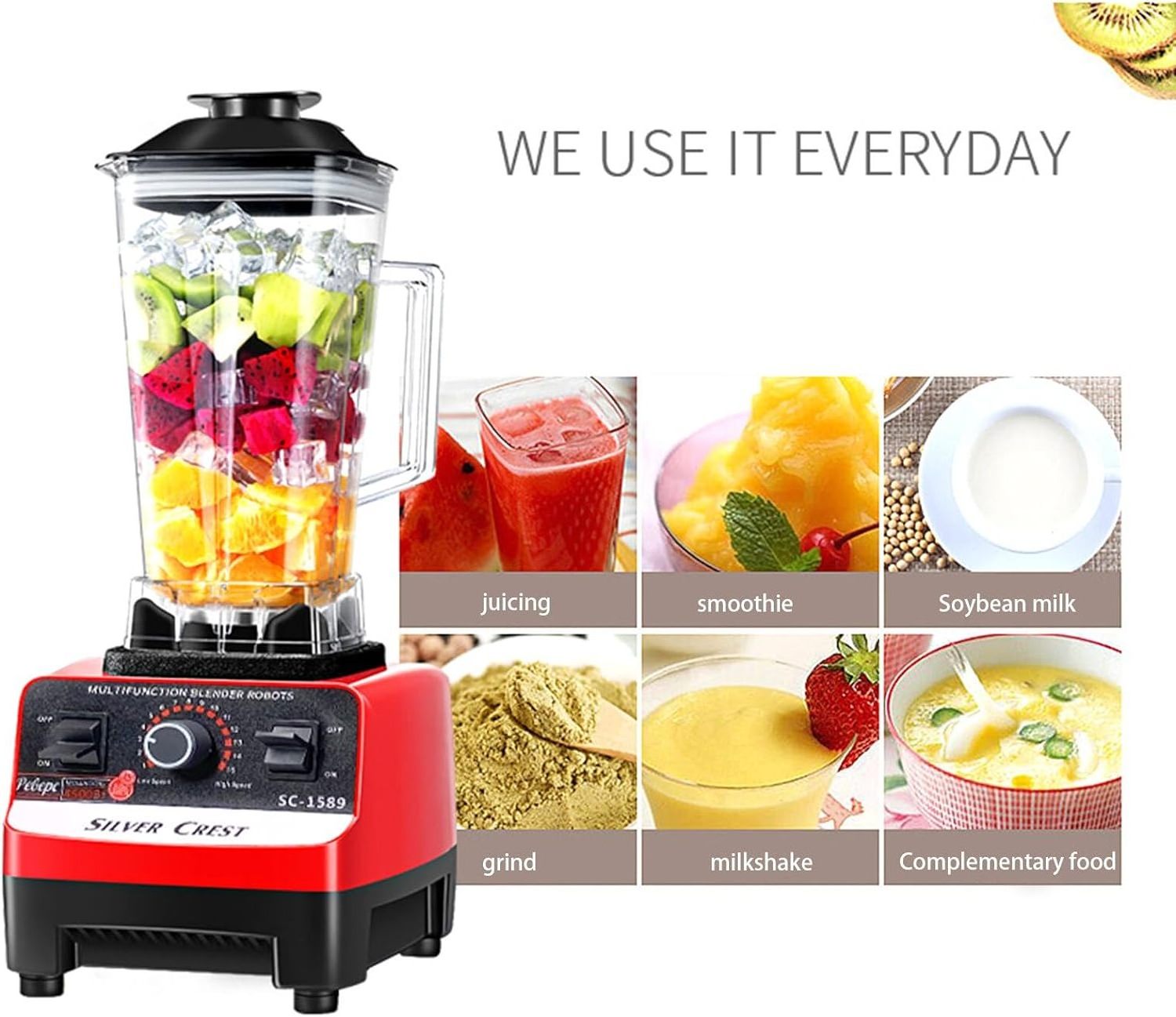 kitchen appliances heavy duty commercial mixer smoothie juicer food processor silver crest blender