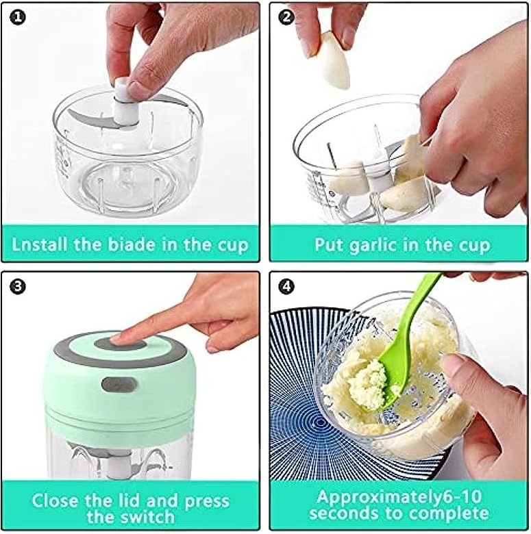 wireless mini electric food chopper garlic mincer USB vegetable slicer