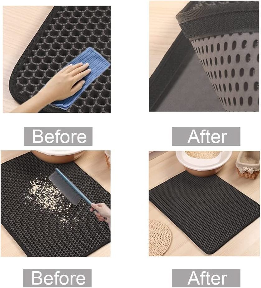 Factory Waterproof Double Eva Layer Large Washable Rubber Cat Pet Litter Mats Pads