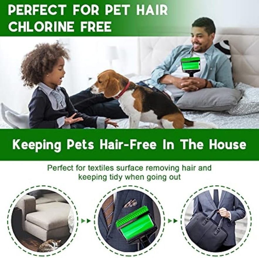 Portable Pet Hair Remover Comb Reusable Washable Sticky Lint Roller for Pet Hairs Clothes Carseats