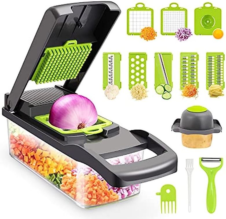 Hot sale 16-in-1 Multifunctional Vegetable food Chopper Onion Chopper Vegetable Slicer Cutter Dice Chopper with 7 Blades