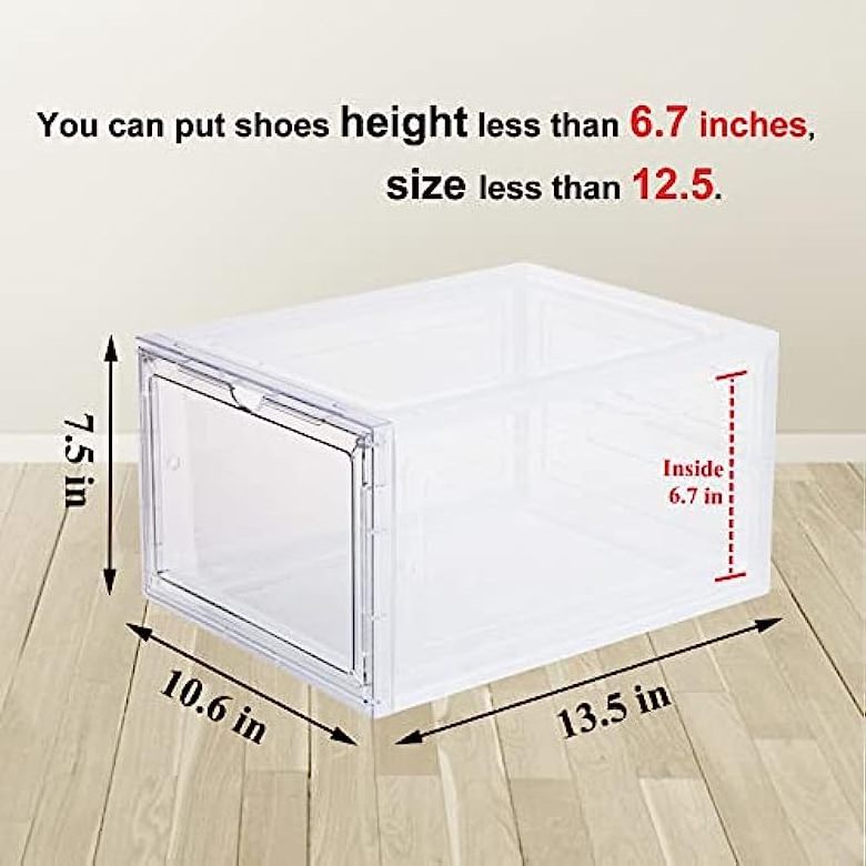 Foldable shoe box storage plastic transparent case stackable organizer front entry amazon hot sale factory delivery