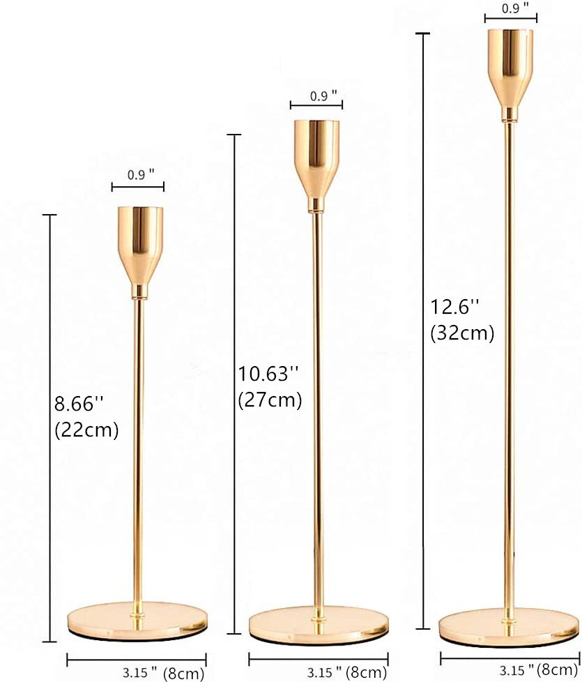 Dibei Manufacture Candle Holder 1000 Sets $3 USD Modern Gold Metal Candlestick Holder for Taper Candles