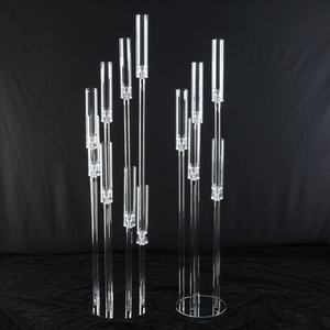 European Style 8 Heads Acrylic Candlestick Wedding Table Centerpiece 3 5 6 8 10 Arms Candle Holder for Party Event Wedding Decor