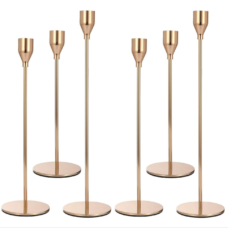 Dibei Manufacture Candle Holder 1000 Sets $3 USD Modern Gold Metal Candlestick Holder for Taper Candles