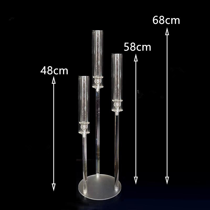 Hot Selling 3 Arms 5 Arms 6 Arms Acrylic Clear Candelabra Candle Holder for Wedding Decoration